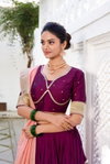 Pranathi Wine Colour Vichitra Silk With Plain With Paithni Lace Border Lehenga With Blouse Dupatta Suppliers In India Lnb2016